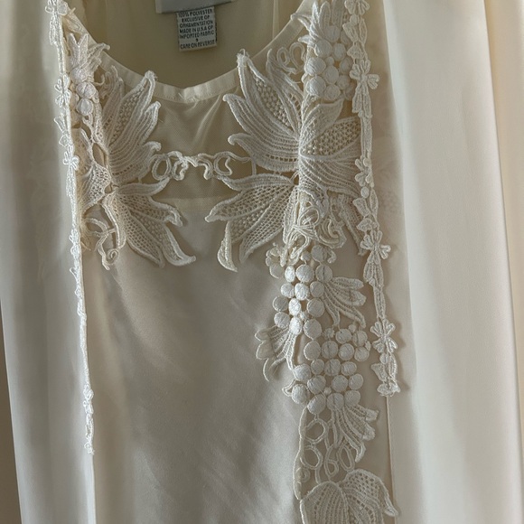 Bridal Flora Nikrooz cream chemise and matching robe set - Picture 2 of 7